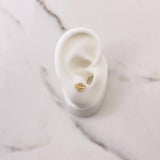 Stud Earrings Planet 1.1gr / White Zircons Yellow Gold &