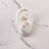 Stud Earrings Corona RX 0.8gr / Fuchsia Zircons Yellow Gold $