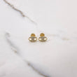 Stud Earrings GC 1.4gr / White Zircons Yellow Gold &