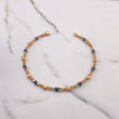 Rustic Spiral Anklet 16.3gr / 25cm / 5mm Black Rubber Two White and Pink Golds &