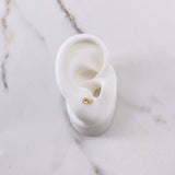 Topos Infinito 0.65gr / Circones Blancos Oro Amarillo 18K &