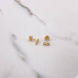 Topos Infinito 0.65gr / Circones Blancos Oro Amarillo 18K &
