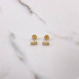 Topos Infinito 0.65gr / Circones Blancos Oro Amarillo 18K &