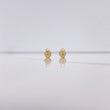 Stud Earrings Heart Lock 0.65gr / White Zircons Yellow Gold $