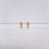 Stud Earrings Heart Lock 0.65gr / White Zircons Yellow Gold $