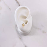Stud Earrings Frame 0.75gr / White Zircons Yellow Gold $