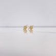 Stud Earrings Frame 0.75gr / White Zircons Yellow Gold $