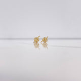 Stud Earrings Frame 0.75gr / White Zircons Yellow Gold $