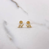 Topos Serpiente 0.85gr / Circones Blancos Oro Amarillo 18K &