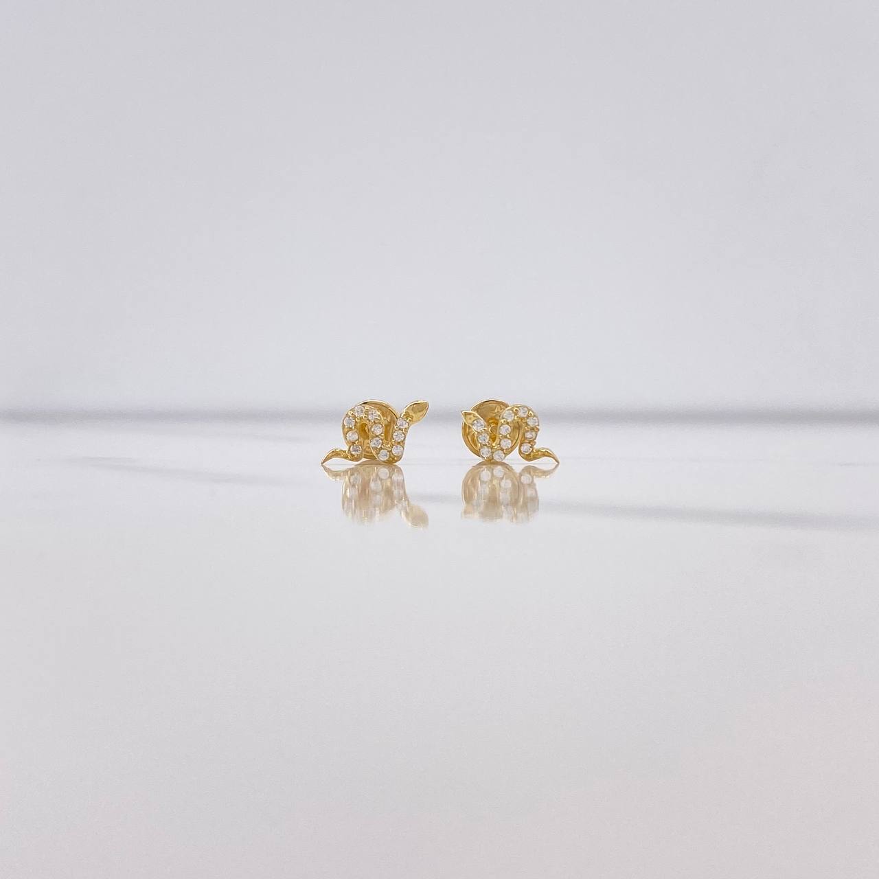 Topos Serpiente 0.85gr / Circones Blancos Oro Amarillo 18K &