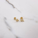 Topos Serpiente 0.85gr / Circones Blancos Oro Amarillo 18K &