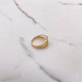 RX Laso Crown Ring 4.4gr / Size 7 3/4 / White Zircons Two-tone Yellow and White Gold &