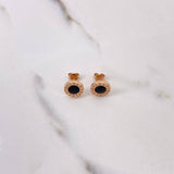Stud Earrings BV 3.05gr / Black Ceramic Rose Gold &