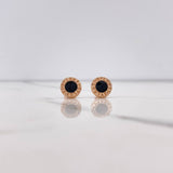 Stud Earrings BV 3.05gr / Black Ceramic Rose Gold &