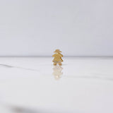 Charm Girl 1.9gr / 1.1cm / White Zircons Yellow Gold $