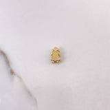Charm Girl 1.9gr / 1.1cm / White Zircons Yellow Gold $