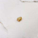 Charm Girl 1.9gr / 1.1cm / White Zircons Yellow Gold $