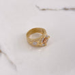 Anillo Brujula 11gr / T10 3/4 / Circones Blancos Tres Oros $