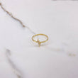 Ray Ring 1.45gr / Size 7 1/4 / White Zircons Yellow Gold &
