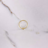 Ray Ring 1.45gr / Size 7 1/4 / White Zircons Yellow Gold &