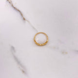 Crown Ring 2.7gr / T5 3/4 / White Zircons Yellow Gold &