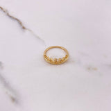 Crown Ring 2.7gr / T5 3/4 / White Zircons Yellow Gold &