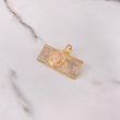 Pendant 100 Dollars 10gr / 4cm / White Zircons Three Golds &