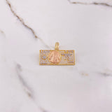 Pendant 100 Dollars 10gr / 4cm / White Zircons Three Golds &