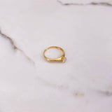 Solitaire Ring 1.95gr / Size 6 1/4 / White Zircon Yellow Gold &