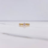 Solitaire Ring 1.95gr / Size 6 1/4 / White Zircon Yellow Gold &