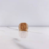 Virgin del Carmen Signet Ring 3.8gr / Size 8 3/4 / Smooth Rose Gold $