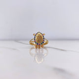 Articulated Turtle Ring 4.55gr / Size 7 1/4 Colored Zircons Three Golds &