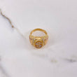 Ring Sign Weight 10.8gr / Size 11 1/4 / White Zircons Two-tone Yellow and Rose Gold &