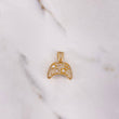 Pendant Controller X  5.25gr / 2cm / White Zircons  Two Yellow and White Golds &