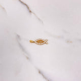 Pendant Jesus 1.1gr / 2.5cm / White Zircons Yellow Gold &