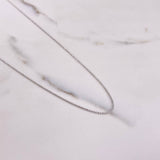 Cadena Militar 2.35gr / 50cm / 1mm Bola Diamantada Oro Blanco +3 &
