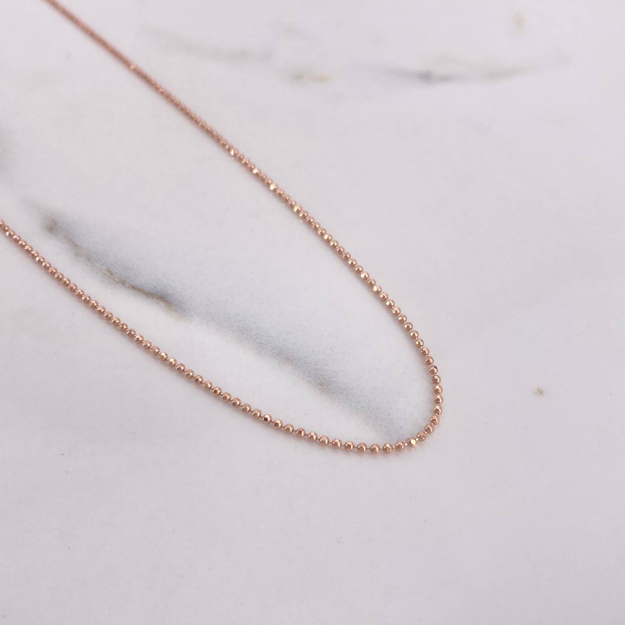 Cadena Militar 3.05gr / 50cm / 0.95mm Diamantada Oro Rosa +3 $