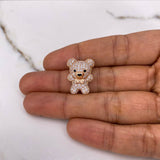 Pendant Bear 3.3gr / 2cm / White Black Zircons Rose Gold &