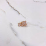 Pendant Bear 3.3gr / 2cm / White Black Zircons Rose Gold &
