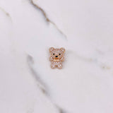 Pendant Bear 3.3gr / 2cm / White Black Zircons Rose Gold &