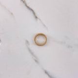 Three Line Band Ring 3.4gr / T6 1/4 / White Zircons Yellow Gold $