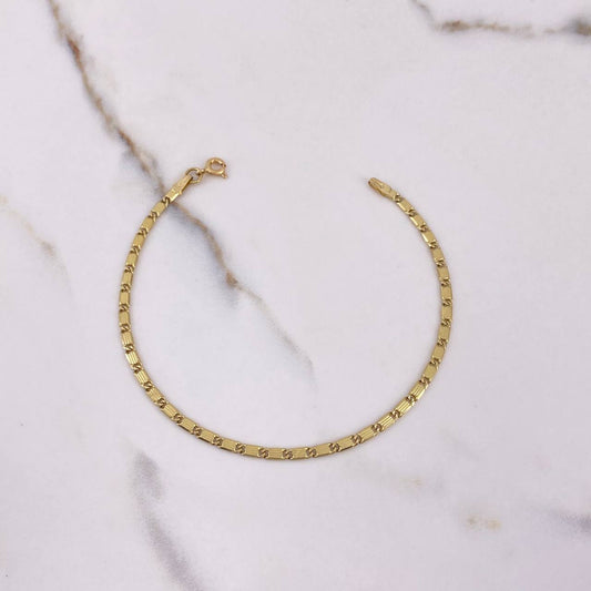 Flat Anchor Bracelet Striped 4.9gr / 19cm / 2mm Yellow Gold $
