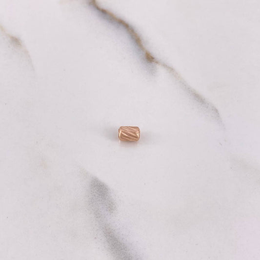 Charm Cylinder 0.15gr / 0.5cm / 4mm Diamond Cut Rose Gold &