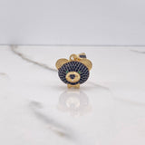 Pendant Bear Face 3.75gr / 2.5cm / Black Green Zircons Yellow Gold $