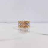 Ring Strap Crown RX 8gr / T6 / White Zircons Three Golds $