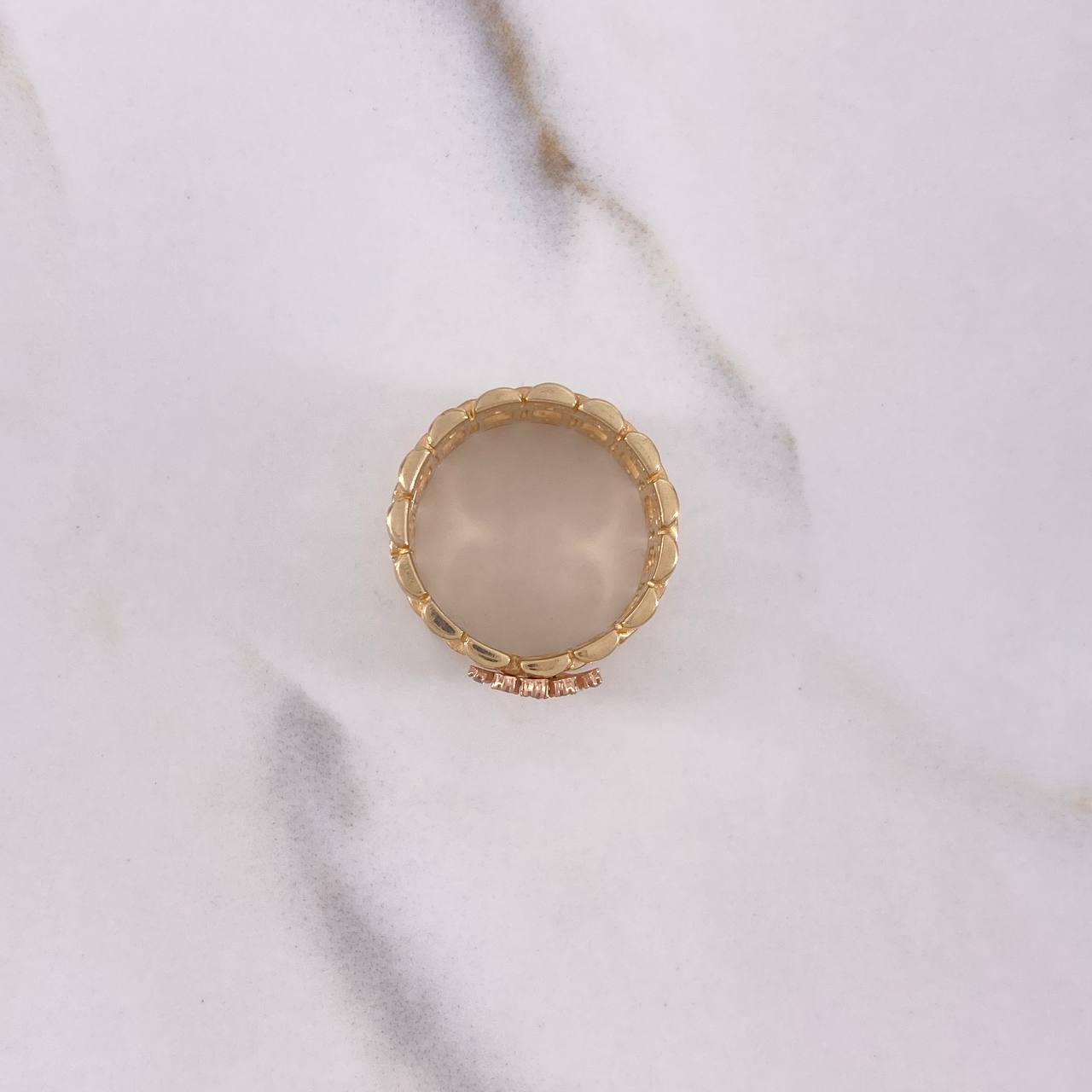 Ring Strap Crown RX 8gr / T6 / White Zircons Three Golds $