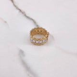 Ring Strap Crown RX 8gr / T6 / White Zircons Three Golds $