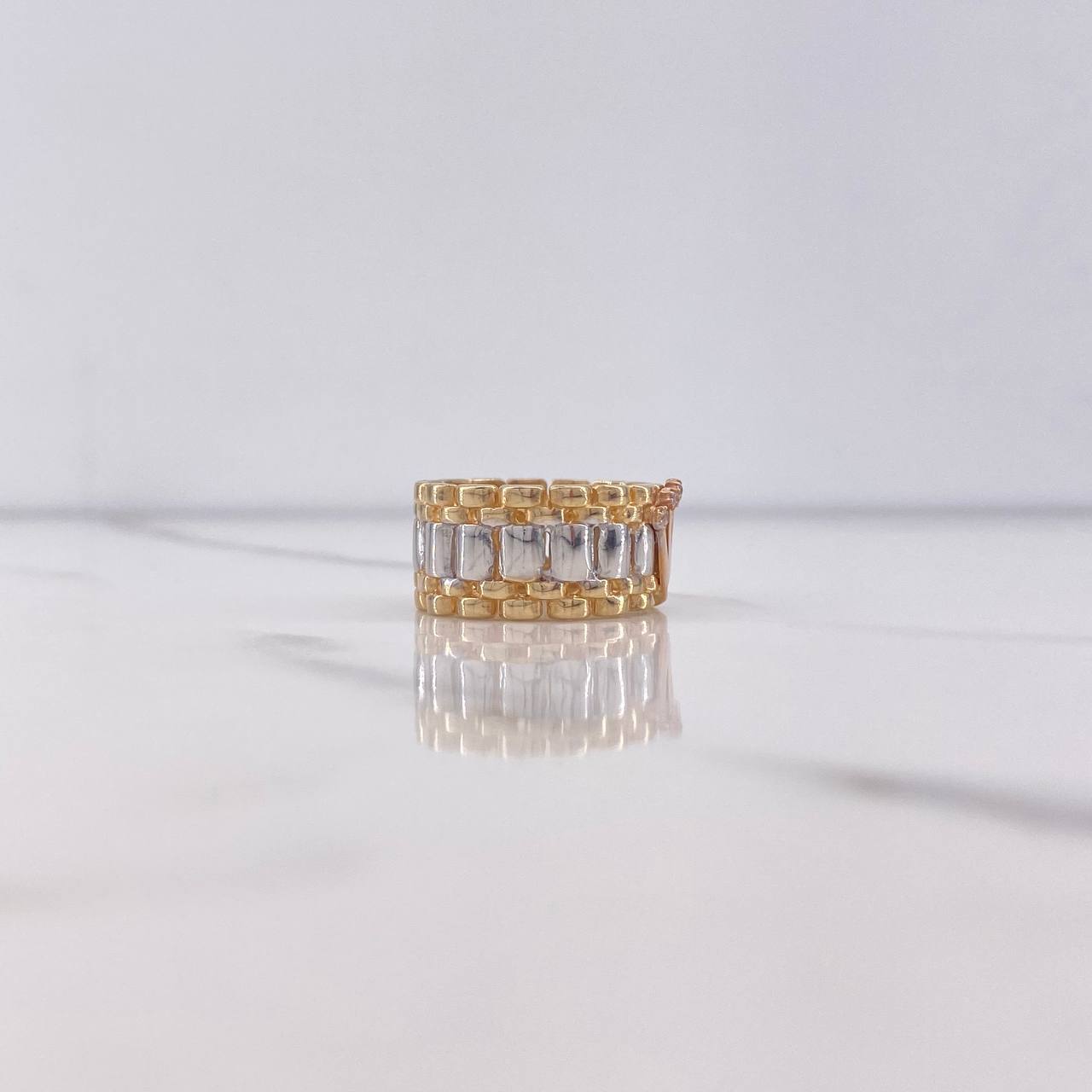 Ring Strap Crown RX 8gr / T6 / White Zircons Three Golds $