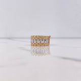 Ring Strap Crown RX 8gr / T6 / White Zircons Three Golds $