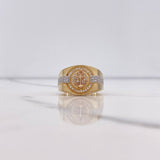 Anchor Ring 9.45gr / T10 / White Zircons Three Golds $